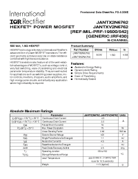 Datasheet JANTXV2N6762 производства IRF